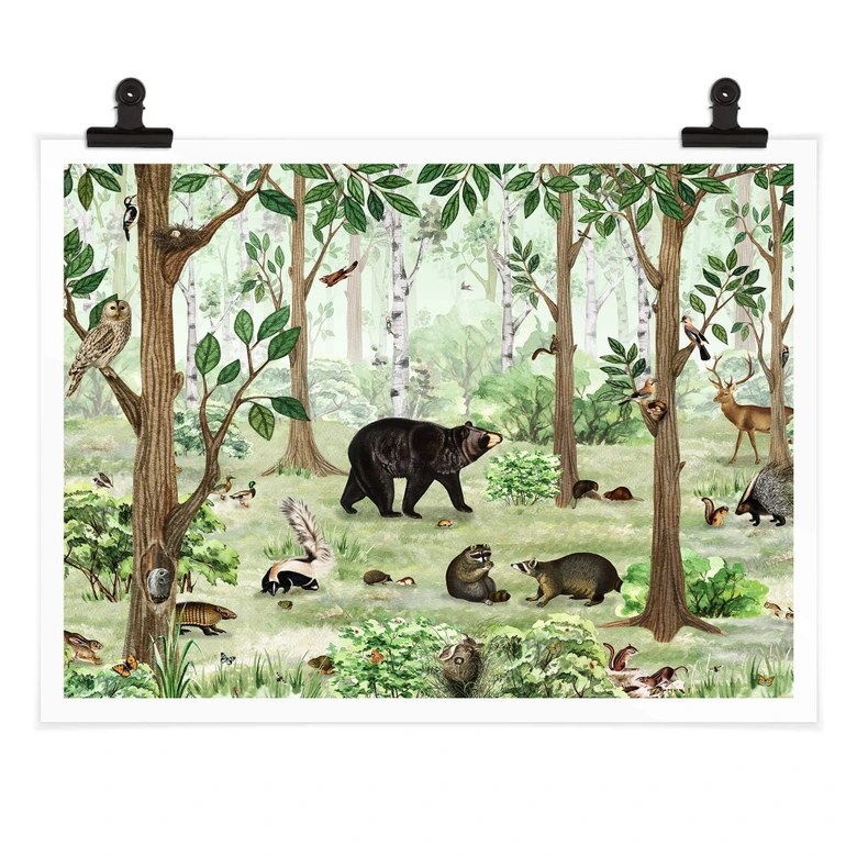 Poster Kikki Belle - Zoekplaatje in het Bos 