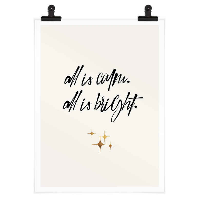 Poster Kubistika - All is calm all is bright 