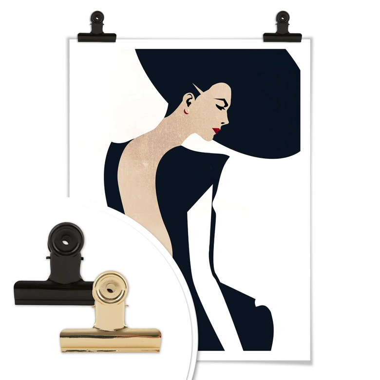 Poster Kubistika - Die Dame im schwarzen Kleid 