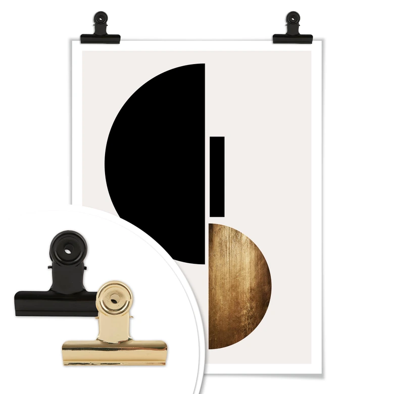 Poster Kubistika - Empreinte dorée 