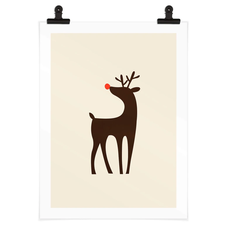 Poster Kubistika - Rudolph das Rentier 