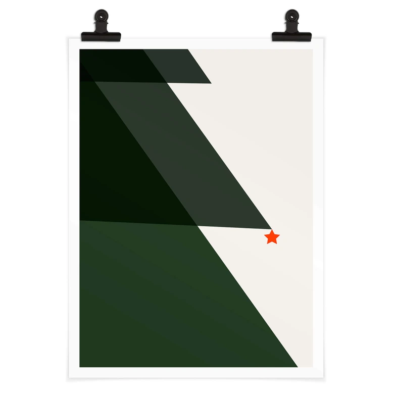 Poster Kubistika - Tannenbaum Abstrakt 