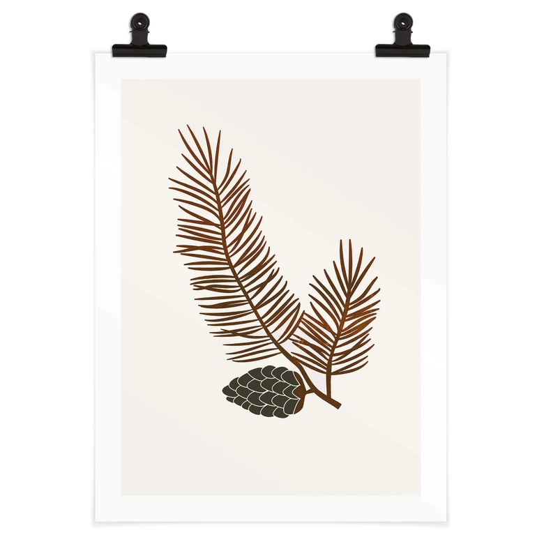 Poster Kubistika - Tallkotte på en gren 