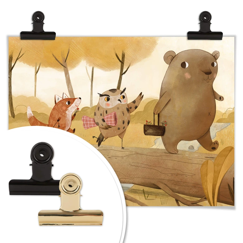 Poster Loske - Picknick im Herbst 