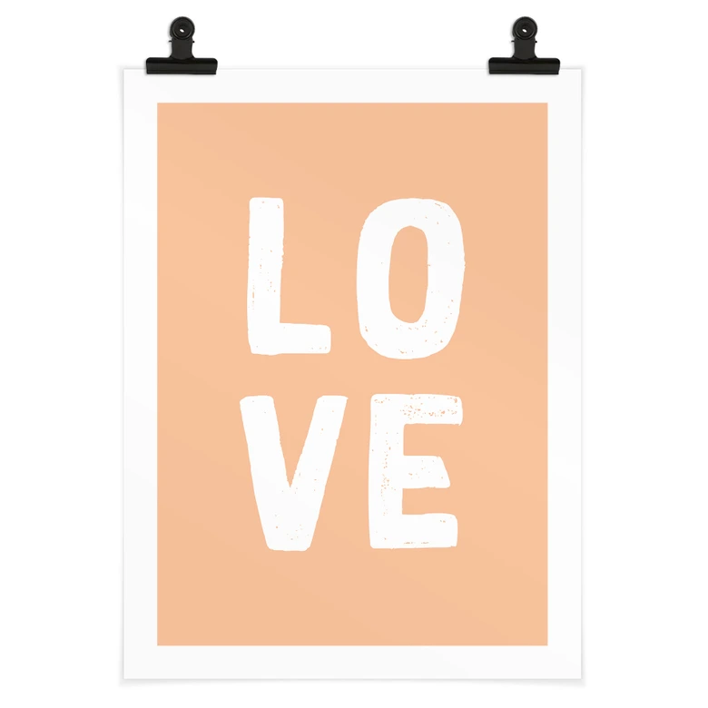 Poster Love Buchstaben Peach 