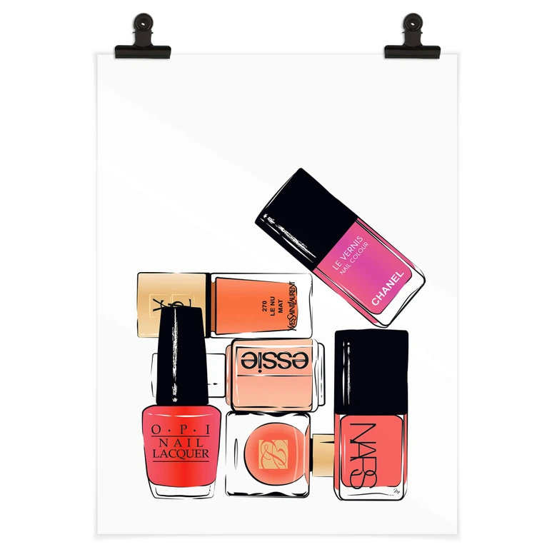 Poster Martina - Nagellacke in Pink 