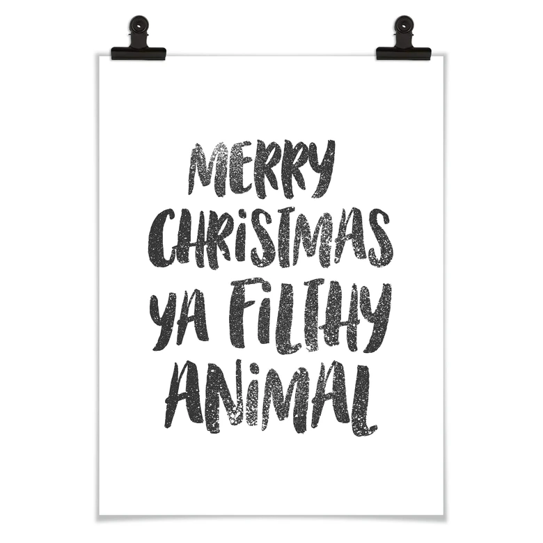 Póster Feliz Navidad animal asqueroso 