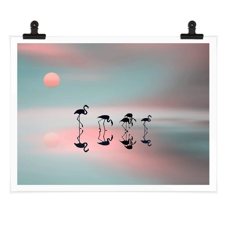 Poster Natalia - Flamingo Familie 
