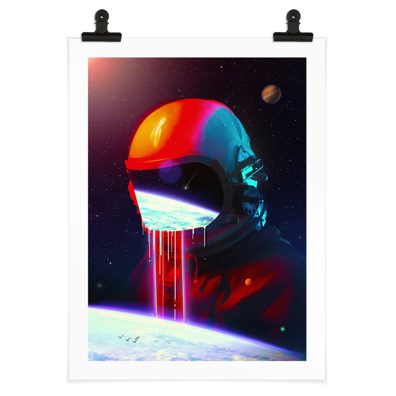 Poster astronaut med utsikt över jorden - Nicebleed 
