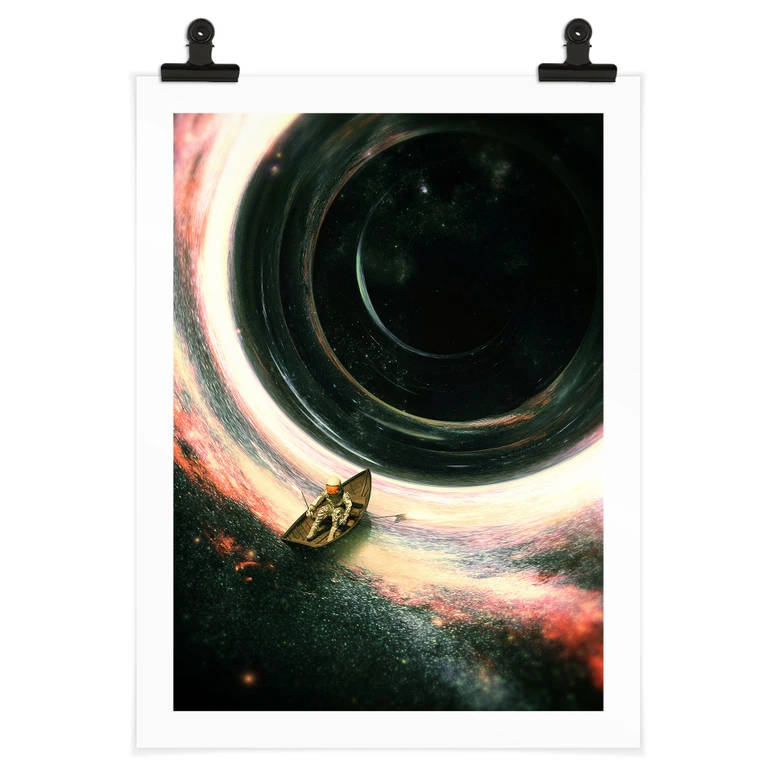 Poster Weltall: Astronaut im Boot - Nicebleed 