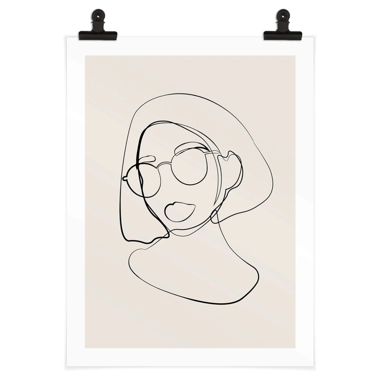 Poster NKTN - Line Art - Frau mit Brille 