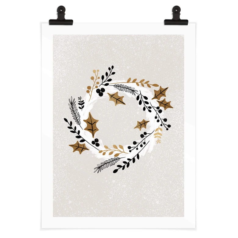 Poster Weihnachten - Festlicher Adventskranz - Orara Studio 
