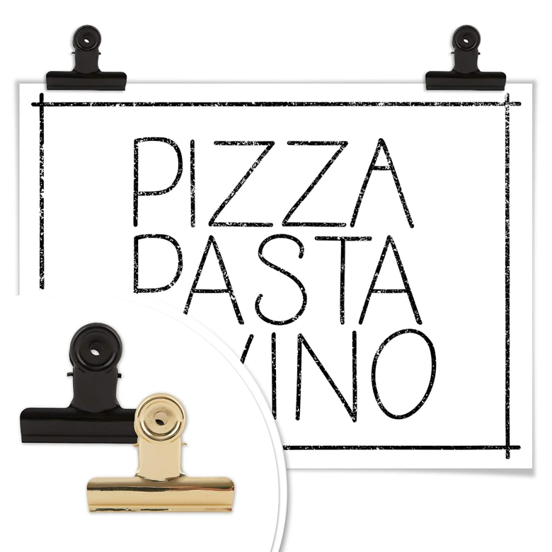 Poster Pizza Pasta & Vino blanc 