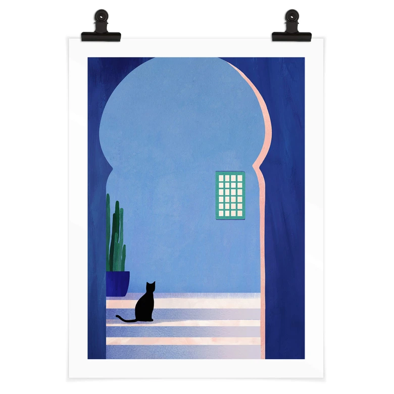 Poster Schwarze Katze im Torbogen - Rivers 