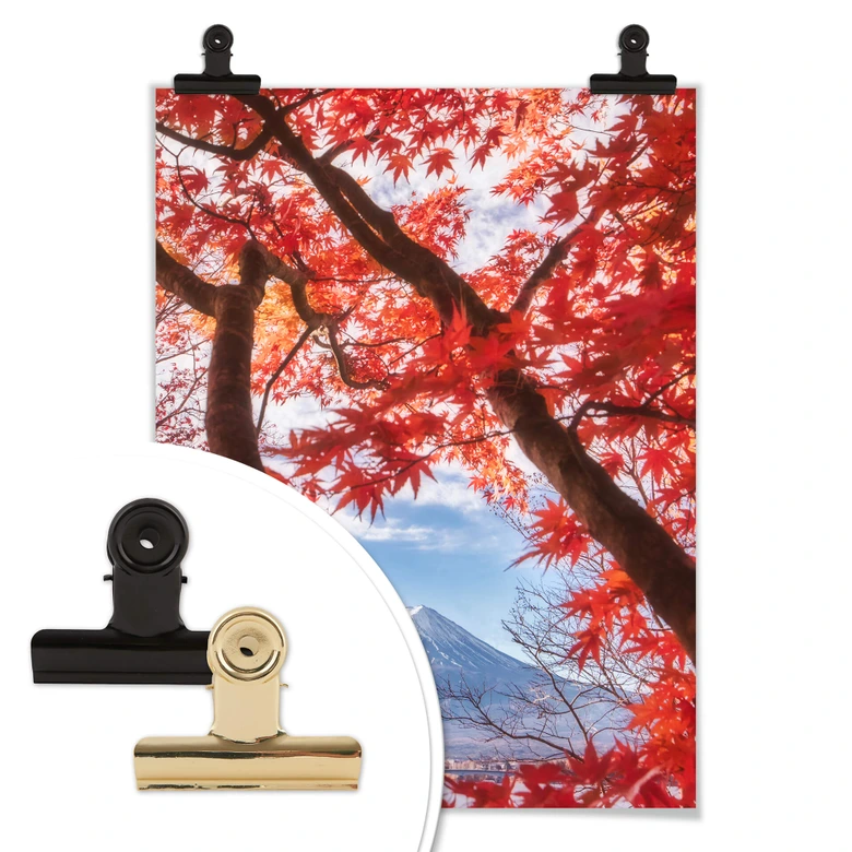 Póster Samejima - Hojas rojas 