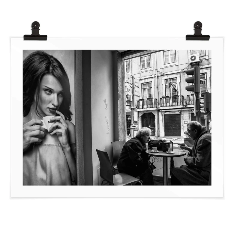 Poster Sarmento - Un tête-à-tête au café 