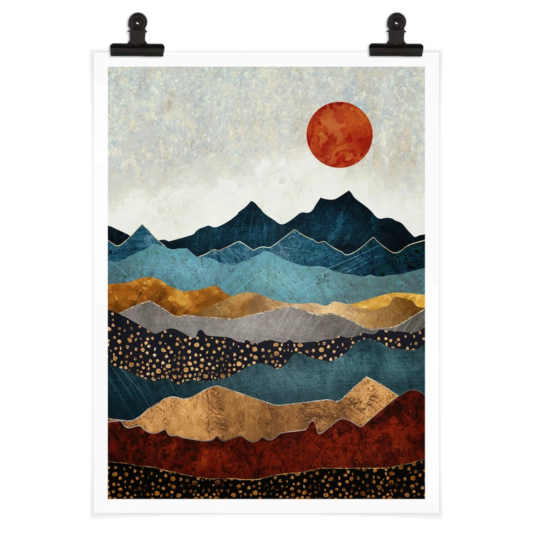 Poster SpaceFrog Designs - Bernsteinfarbene Sonne 