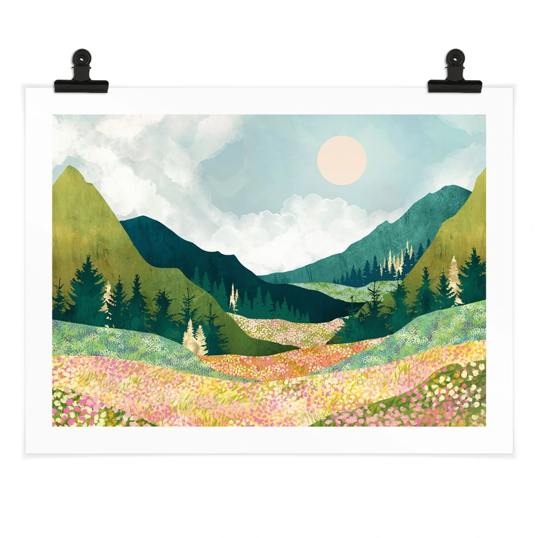 Poster Farbenfrohe Frühlingswiese - SpaceFrog Designs 