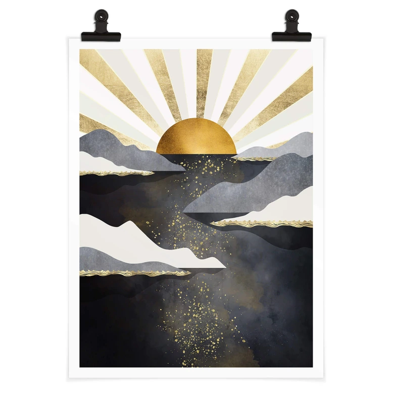 Poster SpaceFrog Designs - Goldene Dämmerung 