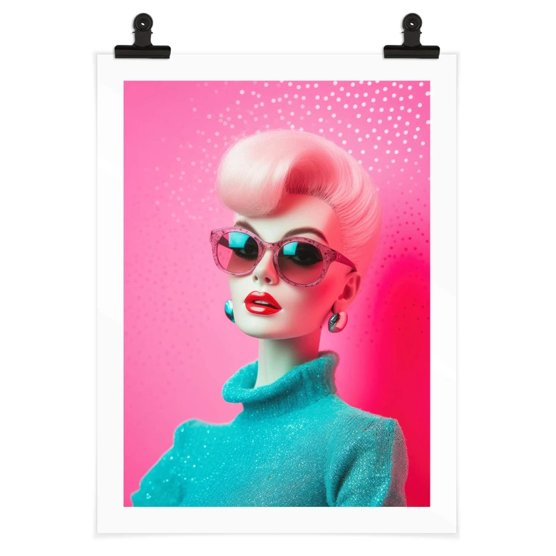 Póster Treechild - Muñeca de moda con gafas de sol 