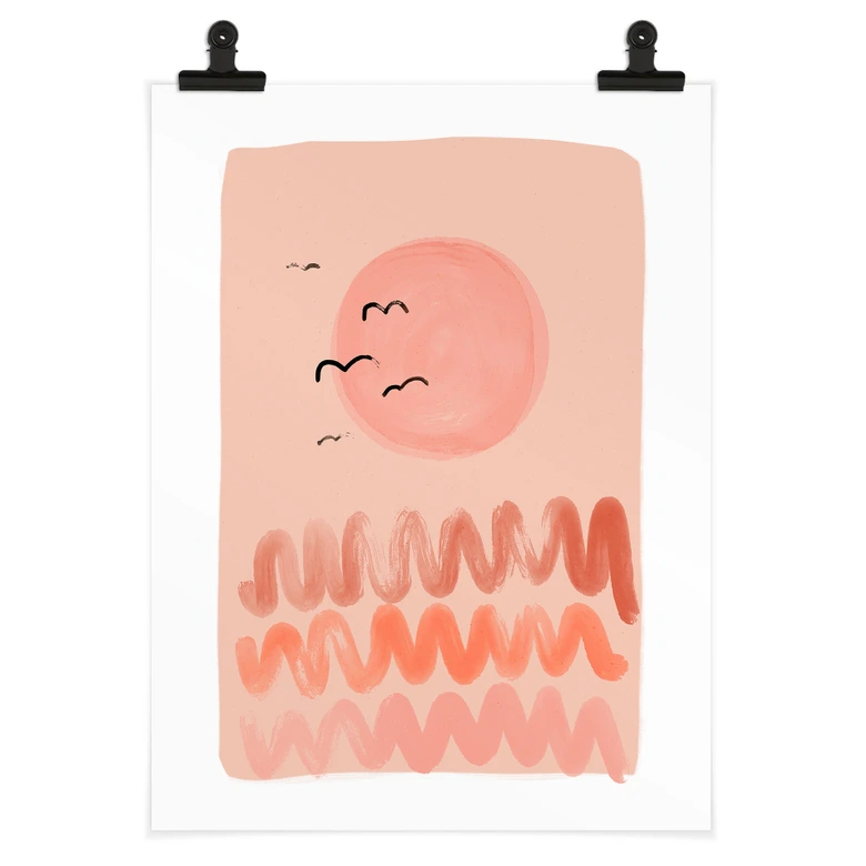 Poster Pfirsichfarbener Sonnenuntergang - Treechild 