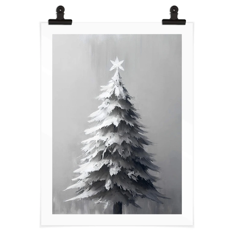 Plakat z ośnieżoną choinką - Treechild 