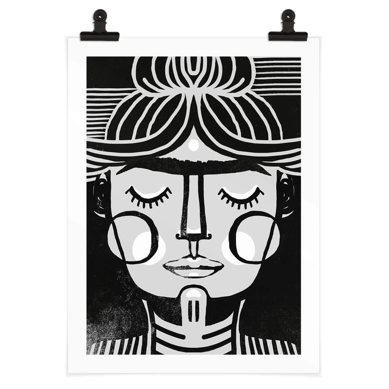 Poster Träumende Frida Illustration - Treechild 