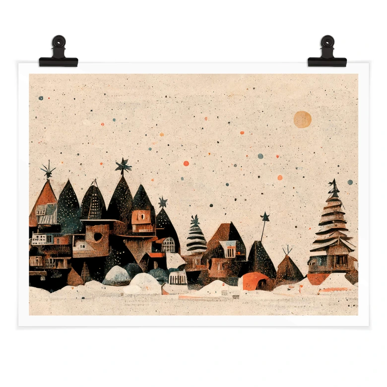 Poster Hiver - Ville de Noël - Treechild 