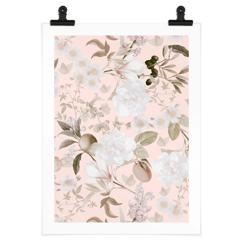 Poster boho-illustration med blommor och frukter - UN Designs 