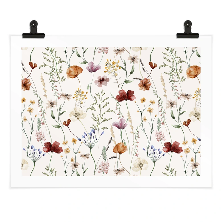 Plakat z kolorowymi polnymi kwiatami - UN Designs 