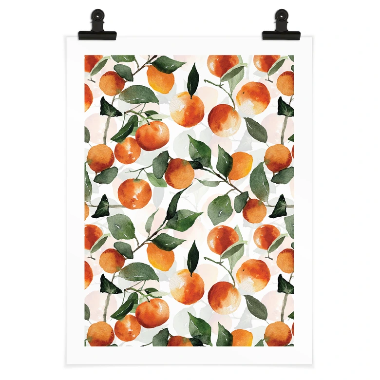 Poster Fruchtige Mandarinen - UN Designs 