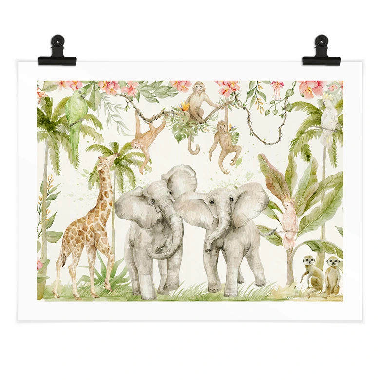 Plakat Dyr i den tropiske jungle - UN Designs 