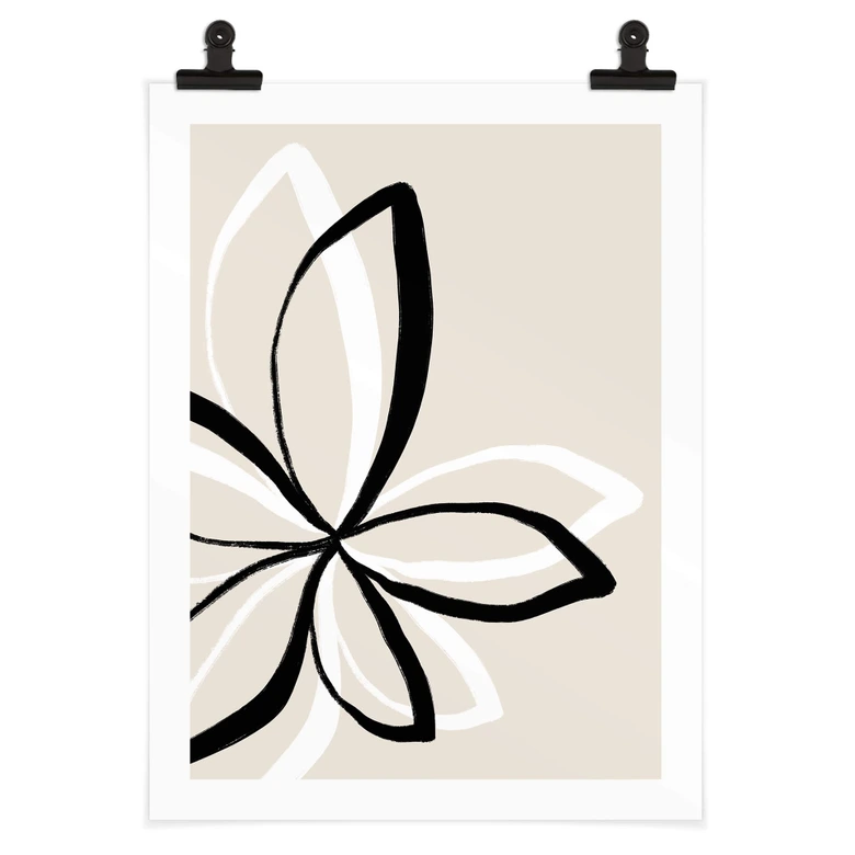 Poster uplusmestudio - Line Art - Die doppelte Blüte 