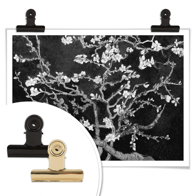 Poster van Gogh - Fleur d’amandier - noir 