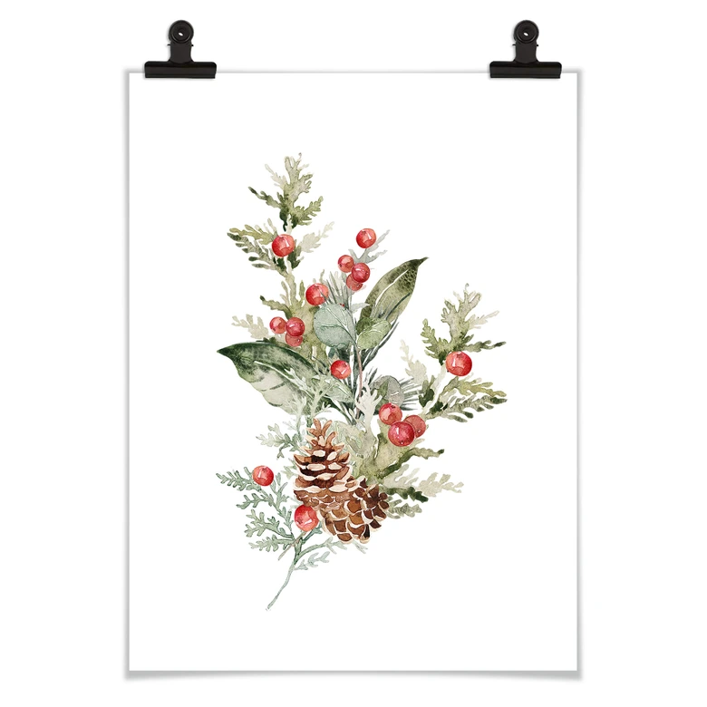 Poster Weihnachtsgesteck Aquarell 