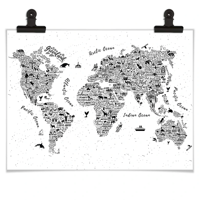 Poster World Map – Around the World 