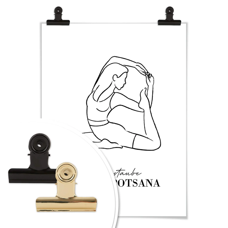 Poster Yoga - Königstaube - Line Art 