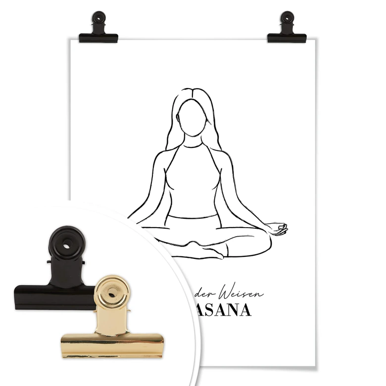Poster Yoga Sitzhaltung der Weisen - Line Art 