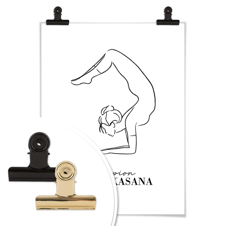 Poster Yoga Skorpion - Line Art 