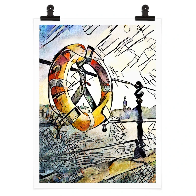 Poster Zamart - Kandinsky trifft Hamburg am Hafen 