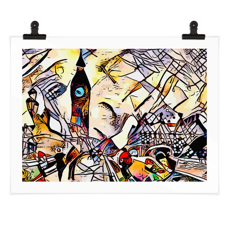 Poster Zamart - Kandinsky trifft London Big Ben 
