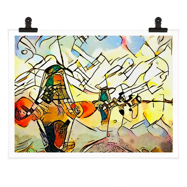Poster Zamart - Kandinsky trifft Niederlande Windmühlen 