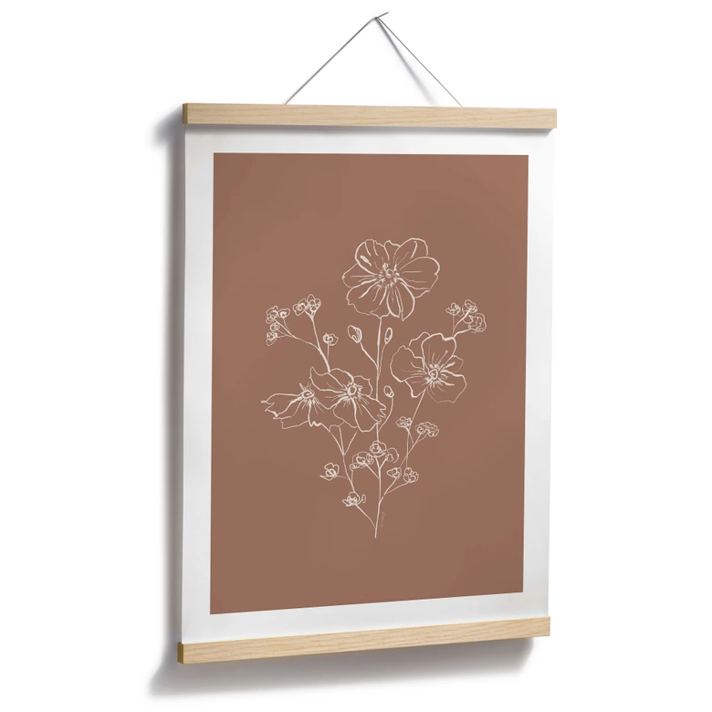 Poster Wildrosenstrauß Mocha-Mousse - Anis Illustration 