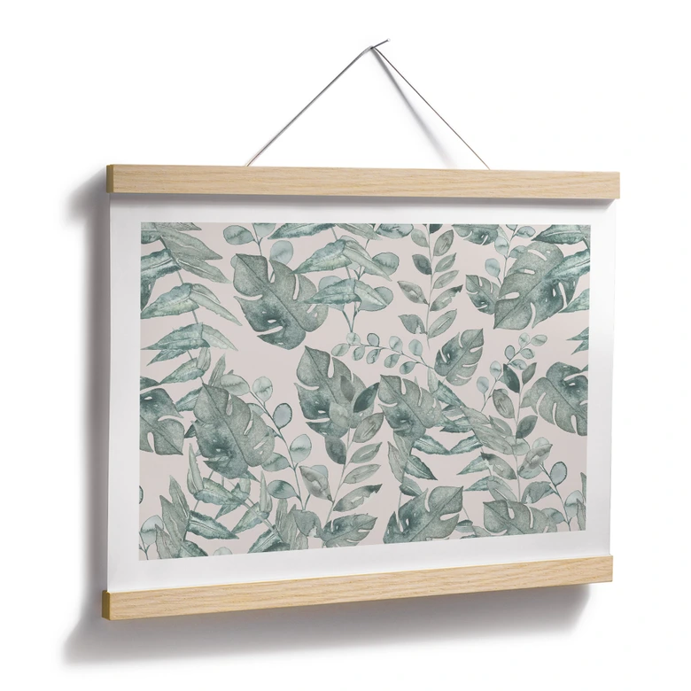 Pflanzen Poster Dschungelblätter Aquarell Creme - Bloomery Decor 