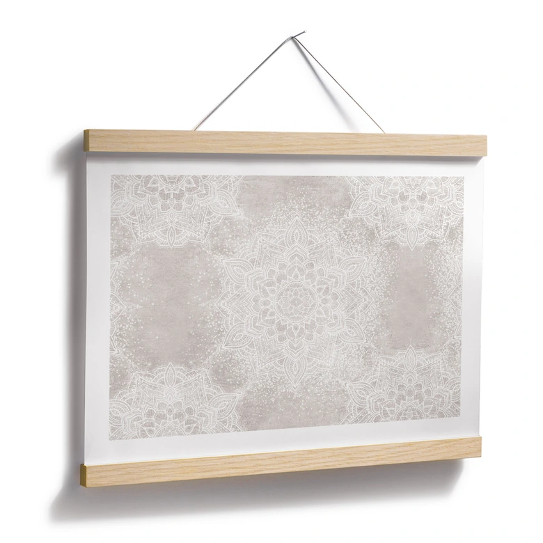 Poster Sanftes Mandala auf Grau-Beige - Bloomery Decor 