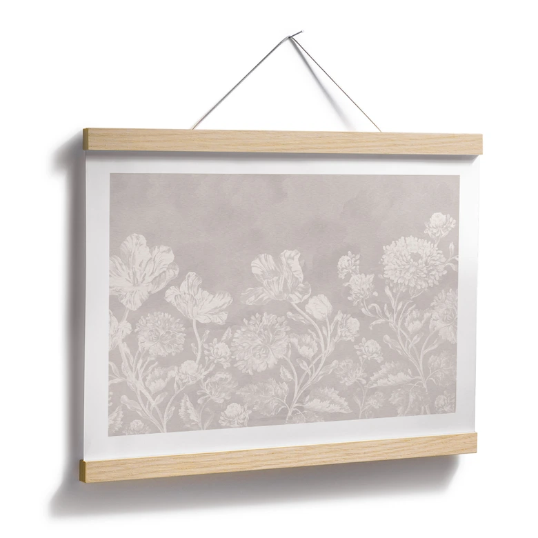 Blumen Poster Wildblumen in Kreide-Optik Beige - Bloomery Decor 