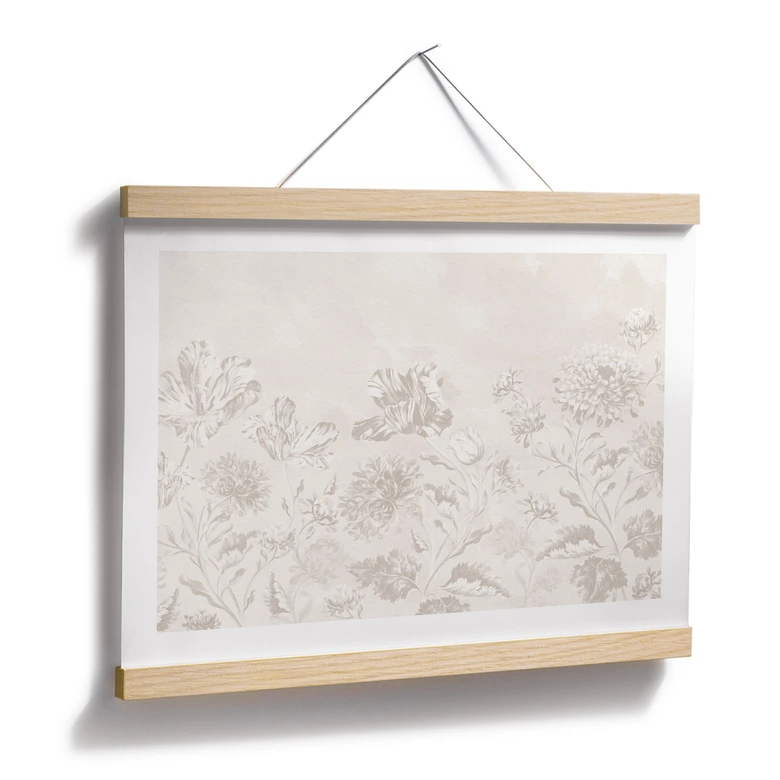 Flores Póster Flores silvestres en tiza mirada Greige - Bloomery Decor 