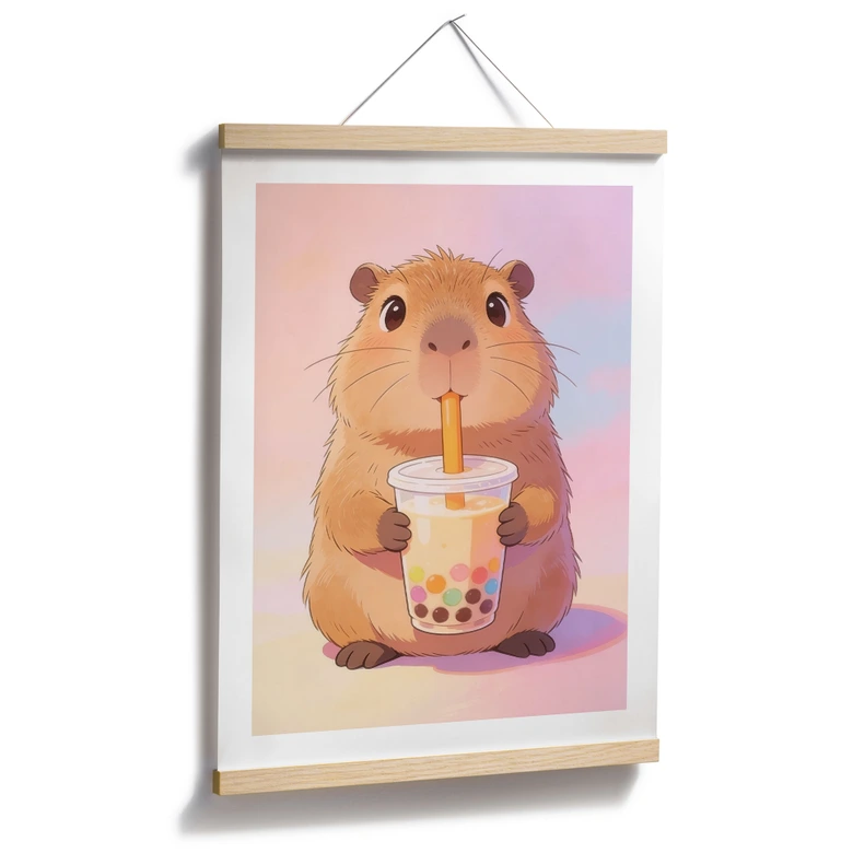 Poster för Capybara-barnkammare med bubbelte 