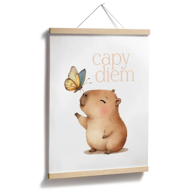 Poster för barnrummet - Lodjur med fjäril - Capy Diem 