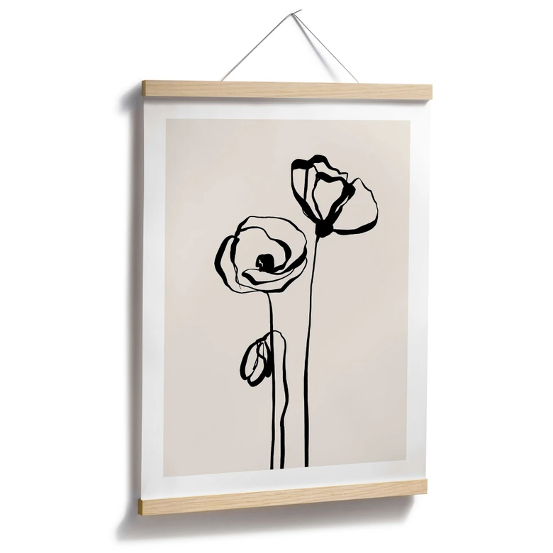 Poster Line Art Zwei Mohnblumen - Cats & Dotz 